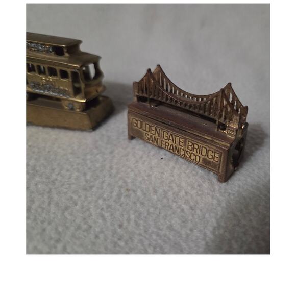 Lot 3 Vintage Metal Brass San Francisco Golden Gate Bridge Rail Car Souvenir - Picture 2 of 6